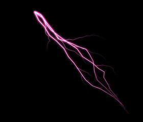Poster - Electric energy flashes in a striking pink color on a dark background.