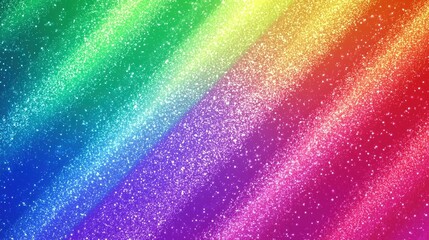 Poster - Abstract Rainbow Gradient with Sparkling Glitter Background and Diagonal Light Rays Creating a Festive and Magical
