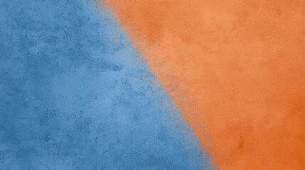 Poster - Diagonal Division on Sandy Texture with Light Blue and Orange Hues Featuring Grainy Background