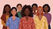 © StephenW - Diverse Women Portrait Illustration in Ethnic Group Friendship Culture