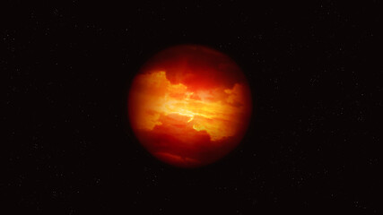 Wall Mural - brown dwarf on a black background. failed star. planet that could have become a star. gas giant in s