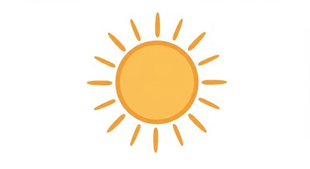 Simple Sun Illustration Yellow Sunny Sky Warm Weather Background