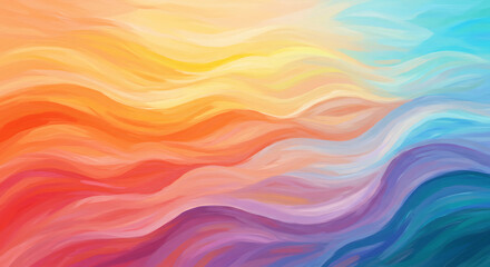 Poster - Vibrant Fluid Color Waves Abstract Digital Art