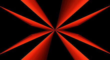 Poster - Vibrant Red Starburst Pattern on Dark Background
