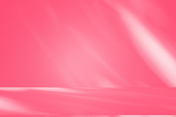 Leinwandbilder - Wall interior background, studio and backdrops show products.with shadow from window color pink background for text insertion and presentation interior decoration	