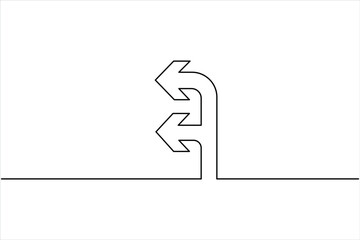 Aufkleber - A one line drawing of arrow symbol continuous single line art arrow design Vector illustration