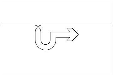 Aufkleber - A one line drawing of arrow symbol continuous single line art arrow design Vector illustration