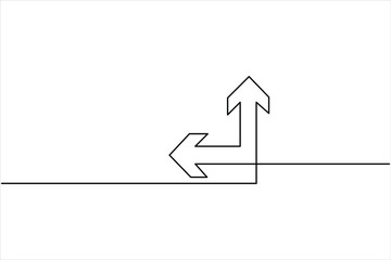 Aufkleber - A one line drawing of arrow symbol continuous single line art arrow design Vector illustration