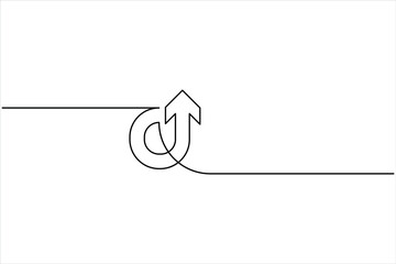 Aufkleber - A one line drawing of arrow symbol continuous single line art arrow design Vector illustration