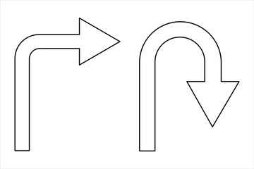 Aufkleber - A one line drawing of arrow symbol continuous single line art arrow design Vector illustration