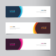Fototapete - Vector abstract banner design web template. Collection of abstract fluid banners. Abstract geometric web design banner template isolated on grey background. Header - landing page Web Design Elements