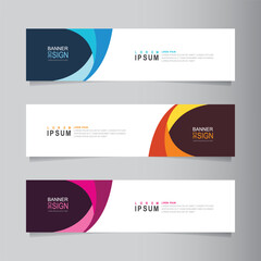 Fototapete - Vector abstract banner design web template. Collection of abstract fluid banners. Abstract geometric web design banner template isolated on grey background. Header - landing page Web Design Elements