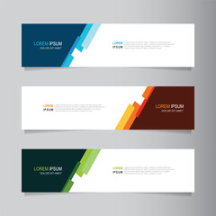 Fototapete - Vector abstract banner design web template. Collection of abstract fluid banners. Abstract geometric web design banner template isolated on grey background. Header - landing page Web Design Elements