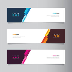 Fototapete - Vector abstract banner design web template. Collection of abstract fluid banners. Abstract geometric web design banner template isolated on grey background. Header - landing page Web Design Elements