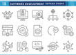 © Parbat - A set of line icons related to Software Development. Software, develop, program, install, develop, files, and so on. Vector editable stroke.