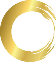 Poster - Luxury golden circle with brush strokes ,Abstract Gold Frames and Patterns