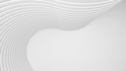 Leinwandbilder - White curved structure, abstract background. Abstract building structures are used in graphics or various media. 3d rendering