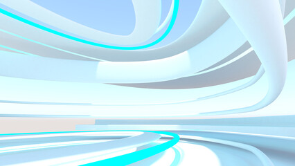 Leinwandbilder - Abstract background white structure,3D rendering
