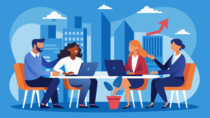 Poster - Diverse team collaborating in a modern office setting