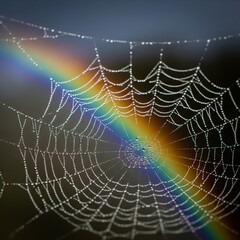 spider web with dew drops