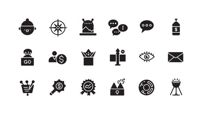 Aufkleber - Collection of various illustrated icons representing concepts and designs in a modern style