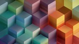 Colorful abstract geometric cubes