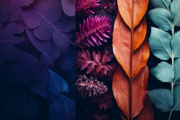 Poster - Vibrant collage of diverse natural textures set against a stunning abstract background