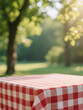 © Oktavianus - Red and White Picnic Tablecloth with Blurred Greenery