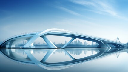 Poster - Futuristic bridge design  a modern background image showcasing innovative architecture