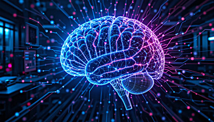 Poster - Digital Brain Neural Network Artificial Intelligence Concept