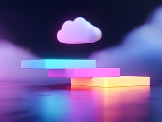 Poster - Abstract Cloud Data Transfer Visualization with Neon Platforms