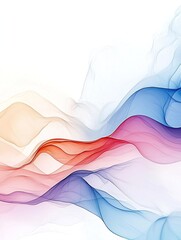 Poster - Abstract Colorful Glowing Horizon with Fluid Pastel Waves