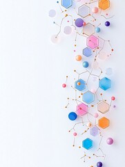 Poster - Abstract Colorful Hexagon Pattern on White Background