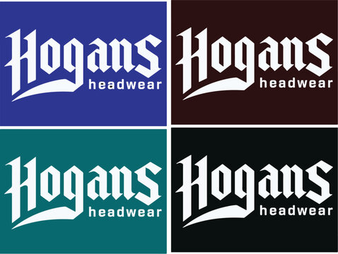 Bold Blackletter Hogans Logo Design for Headwear Brand Hats.eps