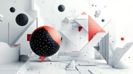 Poster - abstract geometrical composition: a visually striking abstract composition of geometrical shapes and