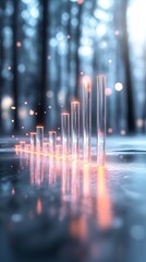 Poster - Abstract Financial Growth Chart with Glowing Bars