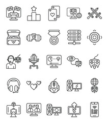 Poster - Grid of twentyfive pixelated black icons on a white background