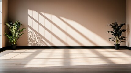 Poster - Sunlight Streaming into Minimalist Room with Plants