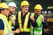 © NVB Stocker - success team. Professional team working at workplace. Unity and teamwork. Group portrait engineer factory manager worker and mechanic team together in factory workplace