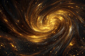 Wall Mural - Golden Spiral Galaxy Abstract Background