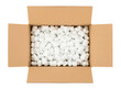 © dipu - Open cardboard box filled with packing peanuts isolated on transparent background