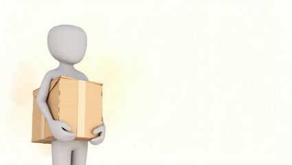 Poster - Photo Realistic Image of a Person with Delivery Bag Symbolizing Reliable Service - Commitment in Delivery Against Clean Background for Stock Photography
