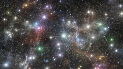 Wall Mural - Vibrant Colorful Nebula In The Dark Space