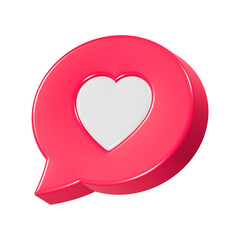 Poster - love chat symbol icon 3d rendering red color