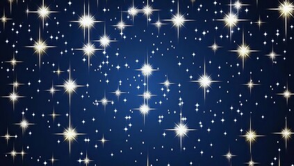Wall Mural - Blue Night Sky with Sparkling Stars Background