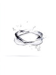 Poster - Abstract Grey Water Splash Circle Design on White Background