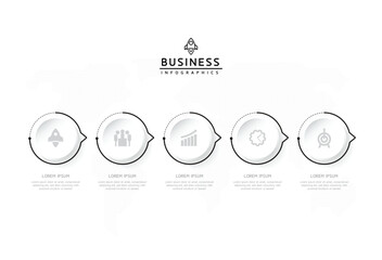 Fototapete - Vector business Presentation Connecting Steps Infographic Template