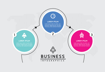Fototapete - Vector business Presentation Connecting Steps Infographic Template