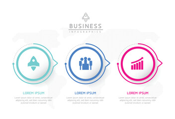 Fototapete - Vector business Presentation Connecting Steps Infographic Template
