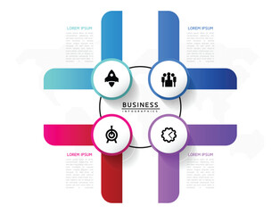 Fototapete - Vector business Presentation Connecting Steps Infographic Template